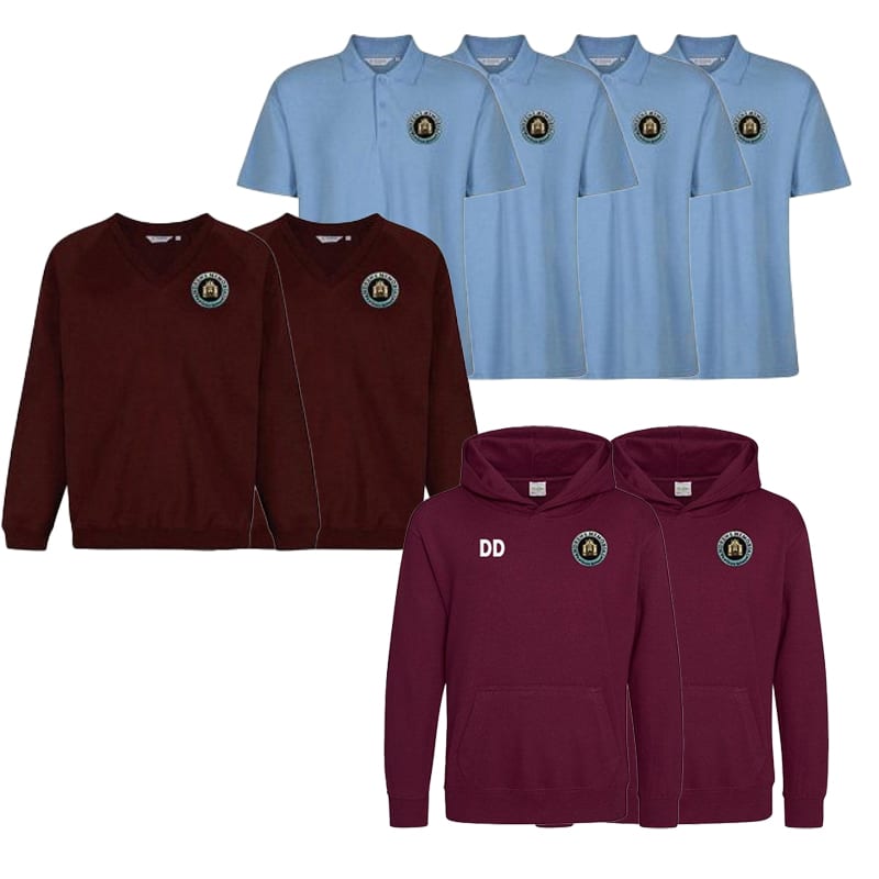 ANDREWS MEMORIAL 4 POLOS + 2 SWEATERS + 2 HOODIES